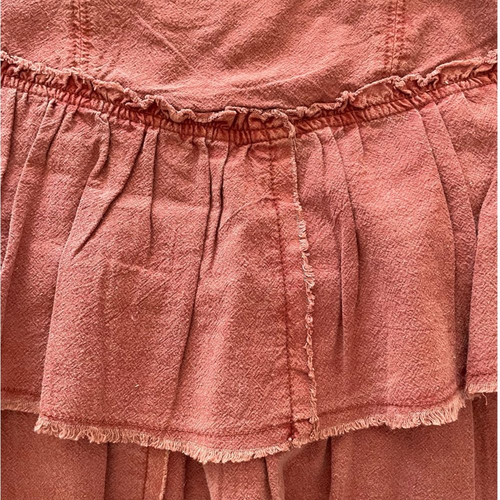 NWT Free People Ruffles In The Sand Rust Orange Mini Skirt - 12 - Picture 5 of 14